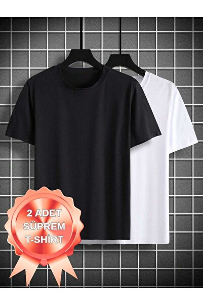 JustBS Κανονικό Μαύρο-Λευκό Μπλουζάκι 2 τεμαχίων