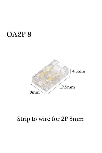 Choice 10PCs OA2P-8 COB Mini Led Light Strip Wire Connectors 2 3 4 Pin Connection Solderless FCOB RGB CCT 5