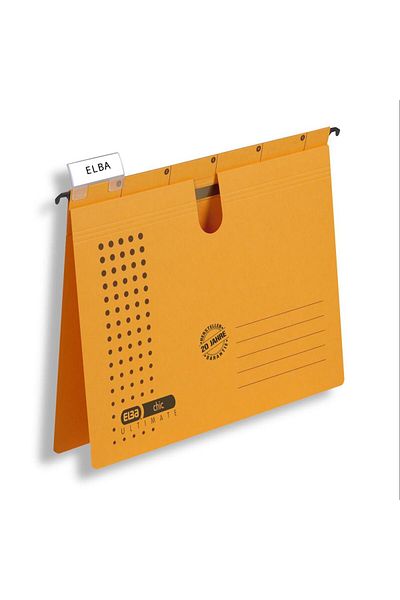 ELBA Dosar suspendat Ultimate cu dispozitiv de fixare A4, carton 240 g/m², capacitate 200 de coli, culoare galbenă