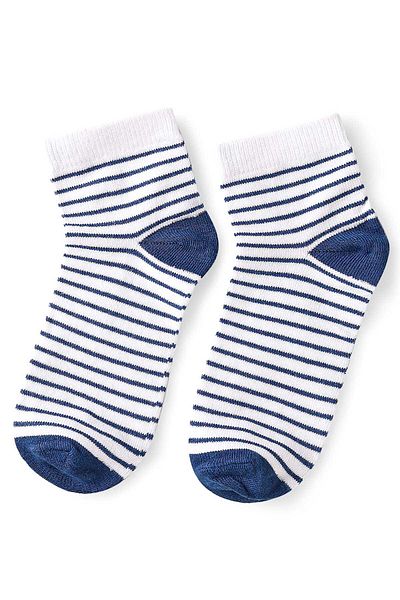 Honeyhap Premium Cotton Bamboo Spandex Socks Stripes & Nautical Print Pack of 5-Navy Red & White