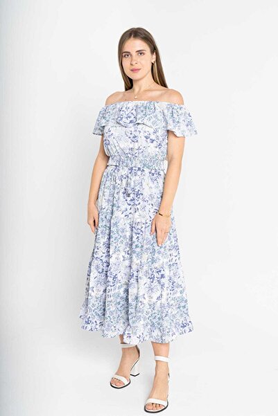 mica Floral High-Waisted Midi Skirt