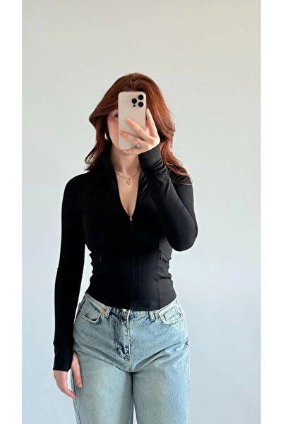 Violon Rover Basic Slim Fit Fermuarlı Bluz