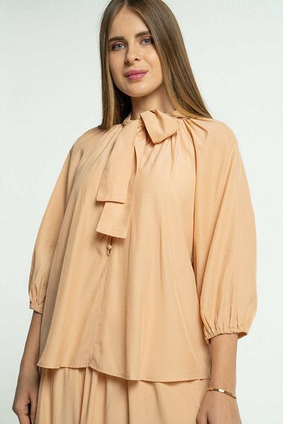 mica Women's Solid Tie-Neck Blouse
