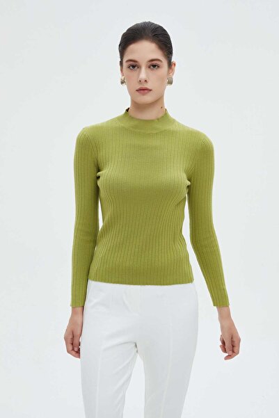 mica بلوزة شتوية سادة بأكمام طويلة للنساء