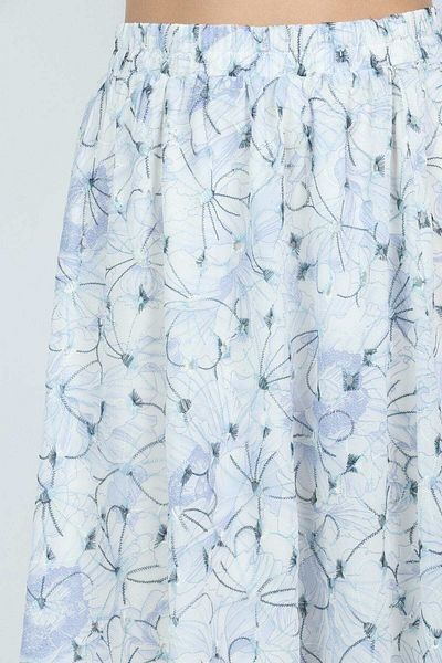 mica Soft Floral Midi Skirt with Large Flower Pattern