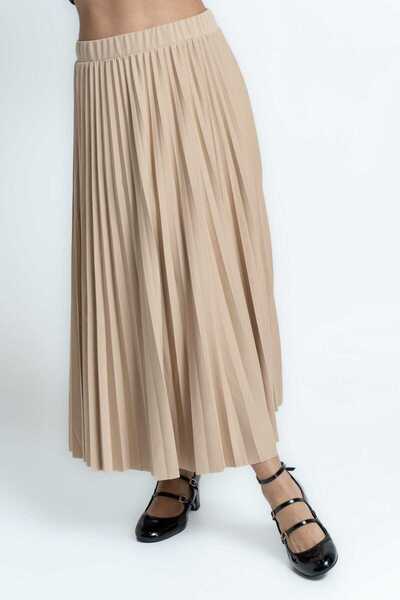mica Plain Pleated Midi Skirt