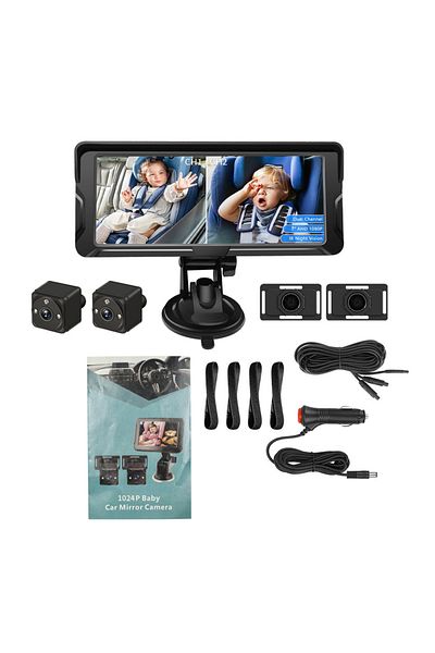 Choice Car Baby Camera Dual Channel 6.8inch 1080P Display with 2 IR Night Camera and 150° Wide View Ang...