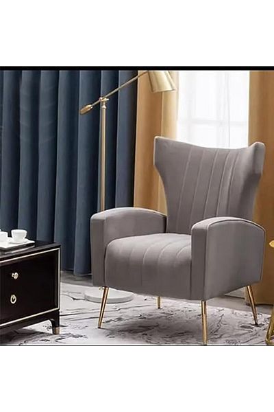 MAPLE HOME DECORATION New Modern Design Living Room Arm Chair (Brownish Grey)