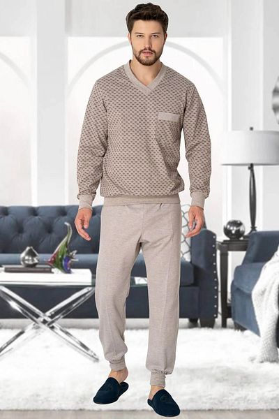 Mavelle Men's Plus Size Bottom Top Pajamas Suit 2766