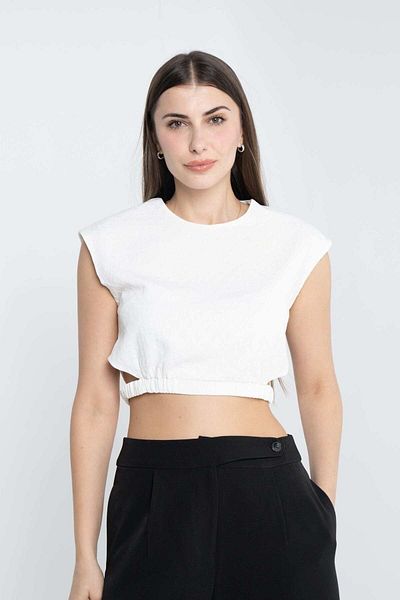 mica Women's High-Waist Blouse with Side Openings