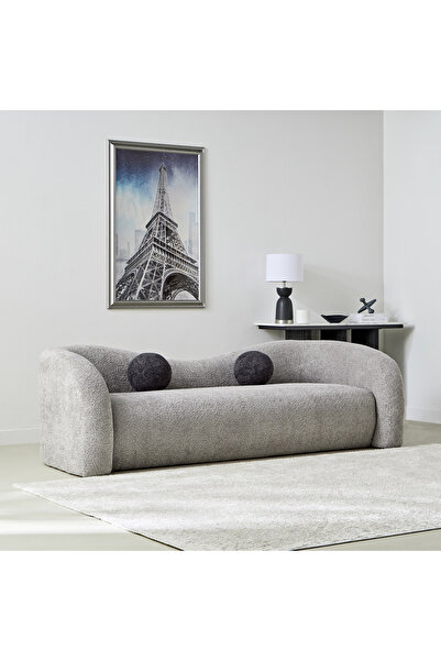 Home Box Palermo 3-Seater Fabric Sofa with 2 Cushions