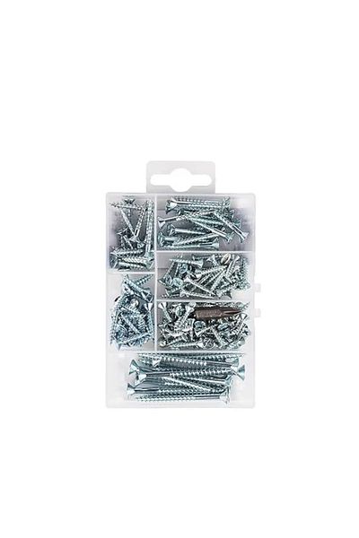 OEM Set 150 suruburi pentru lemn T.K.Excellent, dimensiuni cuprinse intre 6 si 10 mm, otel, albastru