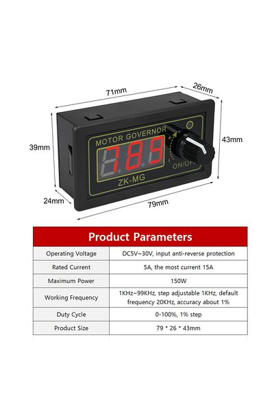 Choice 150W PWM DC Motor Speed Controller Switch PWM Motor Driver DC 5-30V Adjustable Speed Regulator wi...