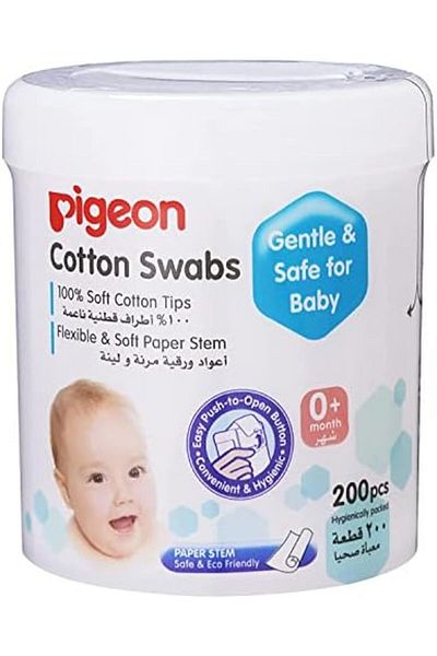Pigeon Cotton Swabs Soft Paper Stem, 200 Pieces - Pack of 1