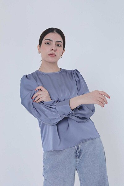 mica Wide Long-Sleeve Shirt with Chest Pleats
