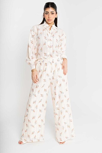 mica Women's Wide-Leg Printed Trousers