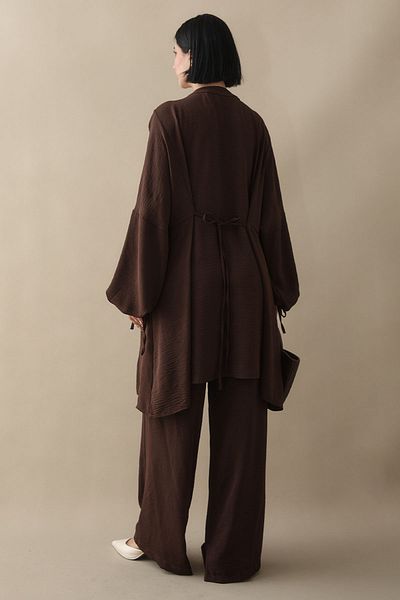 InStyle Σετ με ριμπ μανίκι κορδόνι Bitter Brown Ayrobin