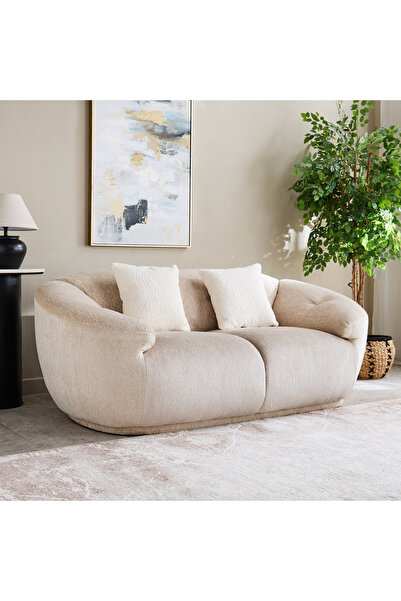 Home Box أريكة هيوستن القماشية ذات المقعدين مع وسادتين