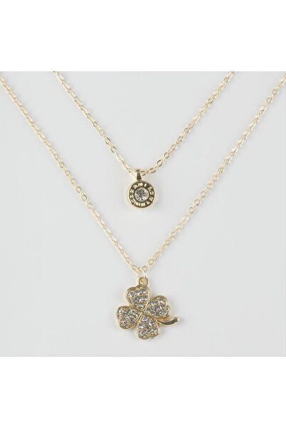 ZERO LAND Double Necklace with Clover Figure