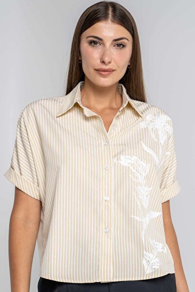 mica Striped Short Sleeve Shirt with Pattern