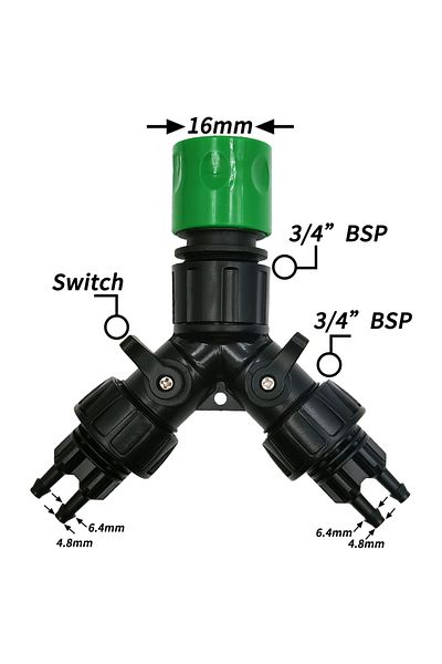 Choice 4-Way Splitter Drip Irrigation Tap Adapter 4-Way Splitter for Garden 1/4'' Hose Automatic Watering S