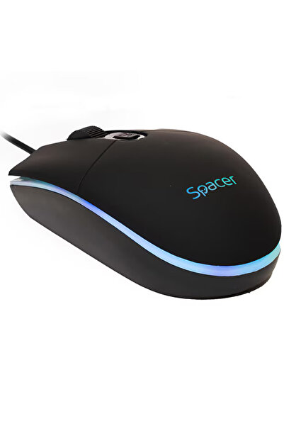 Spacer Invictus gaming kit, Spacer, USB, RGB rainbow keyboard + optical mouse 7 colors, black