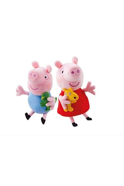 E EFRALL Set 2 Jucarii de plus Peppa Pig si George -20 cm