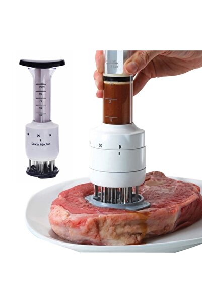 FOXMAG24 Steak tenderizer with sauce or seasoning injector, White