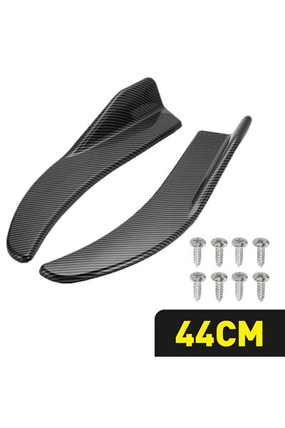 Choice Carbon fiber 1 Pair Universal Black/Car Carbon Fiber Screen Car Bumper Spoiler Front Lip Anti-Collis