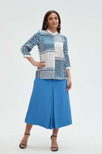 mica Women's 3/4 Sleeve Polka Dot Blouse
