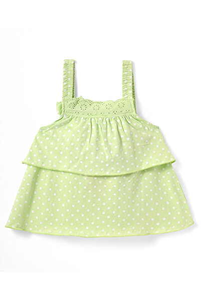 Babyhug Schiffili Polka Dots Printed Top & Skirt Set with Floral Print & Bow Applique - Multicolor