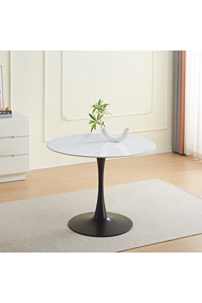 Home Box Elvis Sintered Stone 4-Seater Round Dining Table