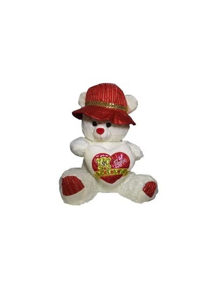 E EFRALL White Teddy Bear with Heart and Hat, 55 cm - Concept E Efrall