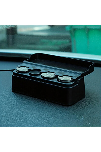 Choice قطعة واحدة سوداء اللون لتخزين العملات المعدنية الصغيرة في السيارة وصند...