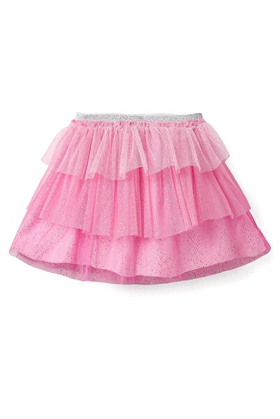 Babyhug Single Jersey Knit Peter Pan Collar Top & Skirt Set with Lovely Text Print - Pink