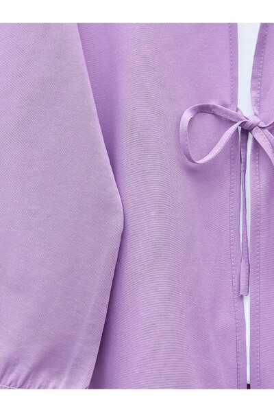 Modamorfo Front Lace Poplin Kimono -Lilac