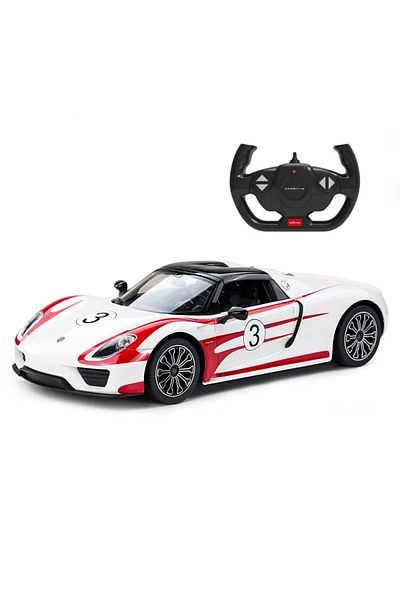 Rastar MASINA CU TELECOMANDA PORSCHE 918 SPYDER WEISSACH ALB SCARA 1 LA 14