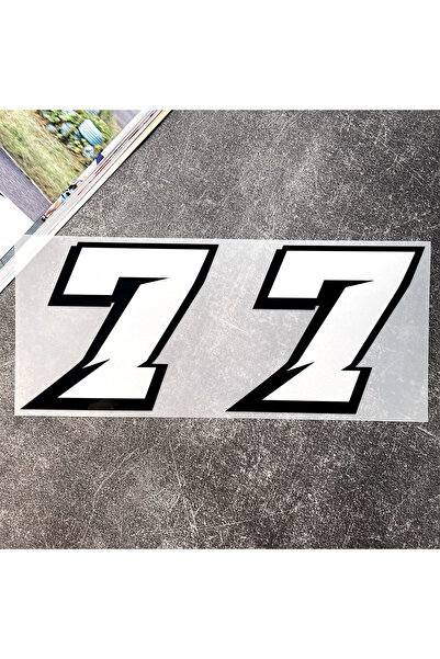 Choice31 Height 10cm W-7 2PCS Motorcycle Racing Arabic Numbers Stickers DIY R...