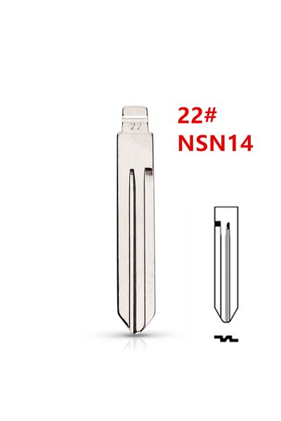 Choice 10pcs Uncut flip Metal key blade 22# NSN14 for Nissan Sunny Tiida Teana for KD keydiy xhorse VVDI...