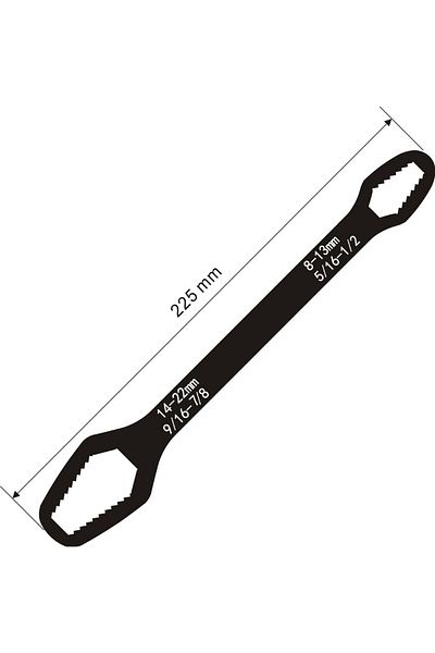 Choice Black-240mm 3-17mm8-22mm Universal Torx Wrench Adjustable Multifunction Wrench Board Double-head Mul