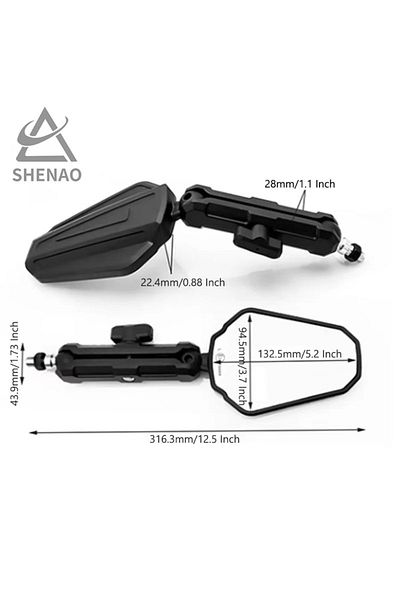 Choice High-quality Universal Motorcycle Rearview Mirror Foldable and Adjustable Viewing Angle Motorcycl...