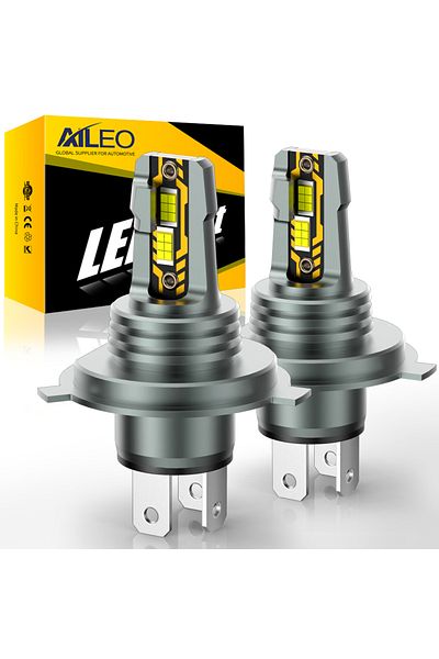Choice H4/9003/HB2 Hi/Lo 6500K AILEO 2Pcs H4 200W 22000LM LED Lights 6500K Headlight Bulb Hi/Lo Beam Mini S