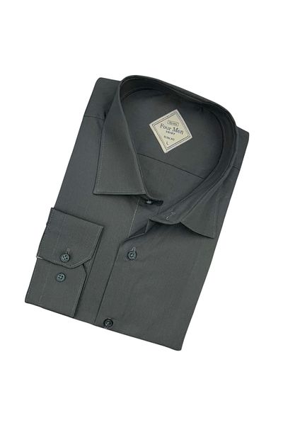 GÖMLEK GALERİSİ Slim Fit Slim Fit Plain Long Sleeve Men's Shirt