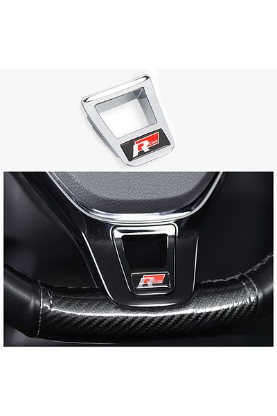 Choice R LINE red ABS Car Steering Wheel Trim Stickers R Logo Accessories For Volkswagen VW R-Line R GTI Po