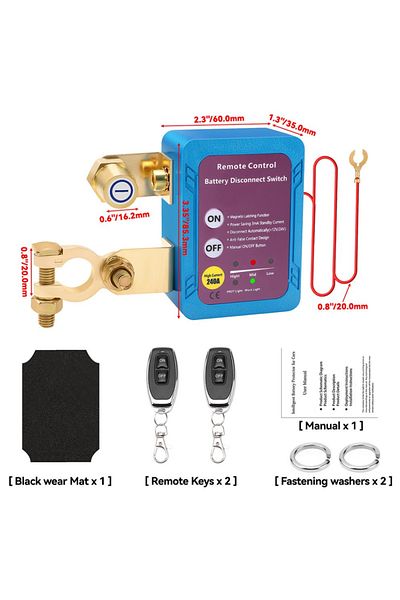Choice Regular 12V/24V 240A Wireless Dual Remote Battery Disconnect Relay Master Kill Cut-Off Switch for A