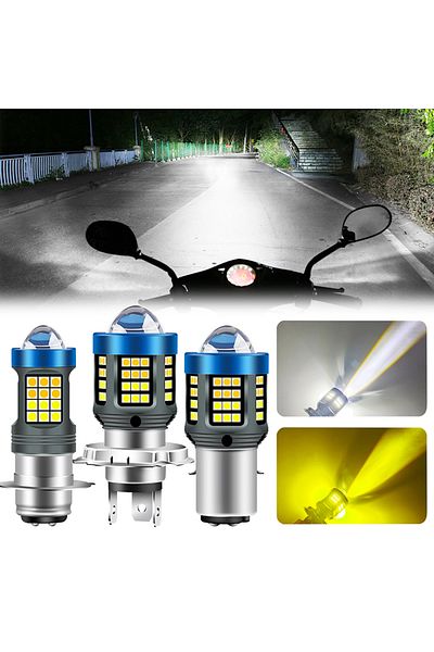 Choice H4 White White 1pc H4 BA20D H6 LED Motorcycle Headlight CSP Dual Color White Yellow Hi Lo Beam Lens