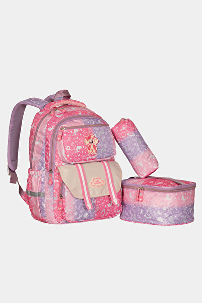 Relaxion Set of 3 Primary School Backpacks with Orthopedic Back Support and Pen and Nutrition Bag