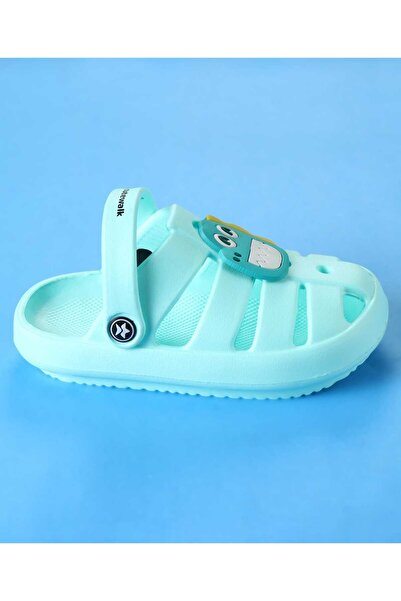 Cute Walk by Babyhug Clogs with Backstrap Closure & Dino Applique - Cyan