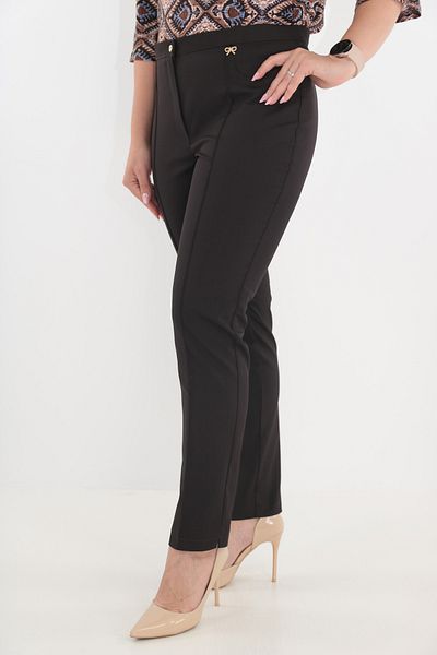 Vanessa Line RO Long tapered trousers made of brown fabric