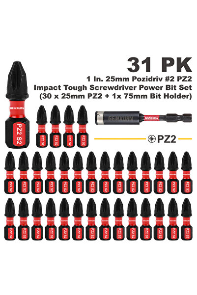 choice2 مجموعة رؤوس مفكات كهربائية قوية من نوع بوزيدريف رقم 2 PZ2 مقاس 1 بوصة...